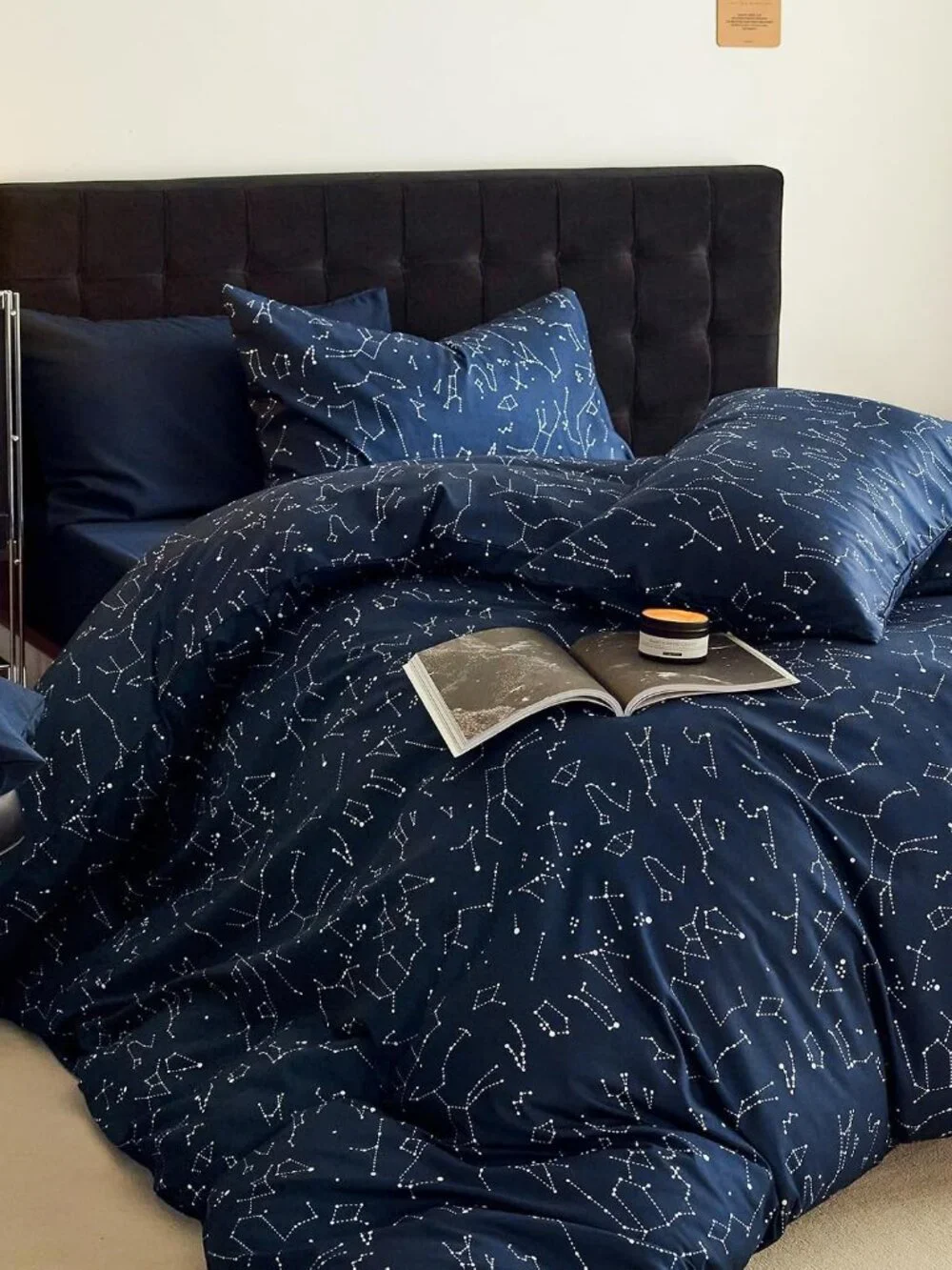 Constellation Comforter Set, Celestial Space Star Galaxy Astrology, Soft Lightwe